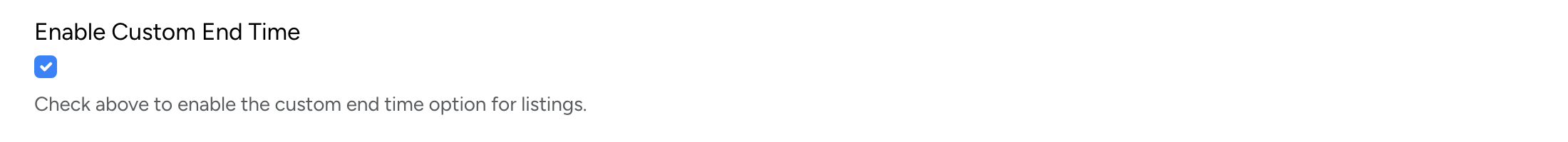 PHP Pro Bid — Enable Custom End Time checkbox