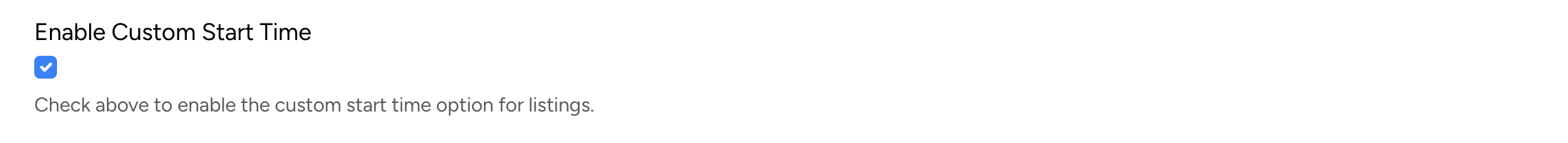 PHP Pro Bid — Enable Custom Start Time checkbox