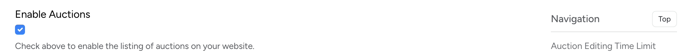 PHP Pro Bid — Enable Auctions checkbox in admin settings