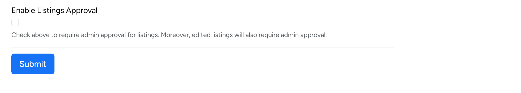 PHP Pro Bid — Enable Listings Approval checkbox in admin
