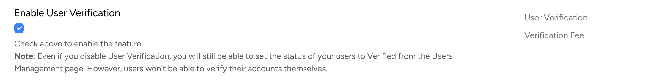 PHP Pro Bid admin — Enable User Verification checkbox