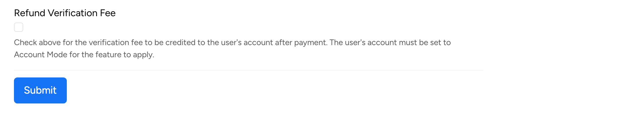 PHP Pro Bid admin — Refund Verification Fee checkbox