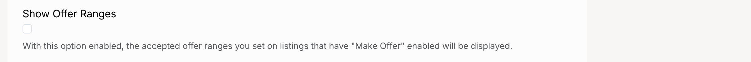 PHP Pro Bid — Show Offer Ranges checkbox