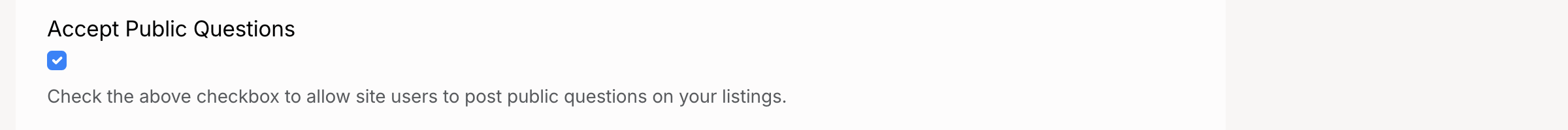 PHP Pro Bid — Accept Public Questions setting with Yes and No radio options