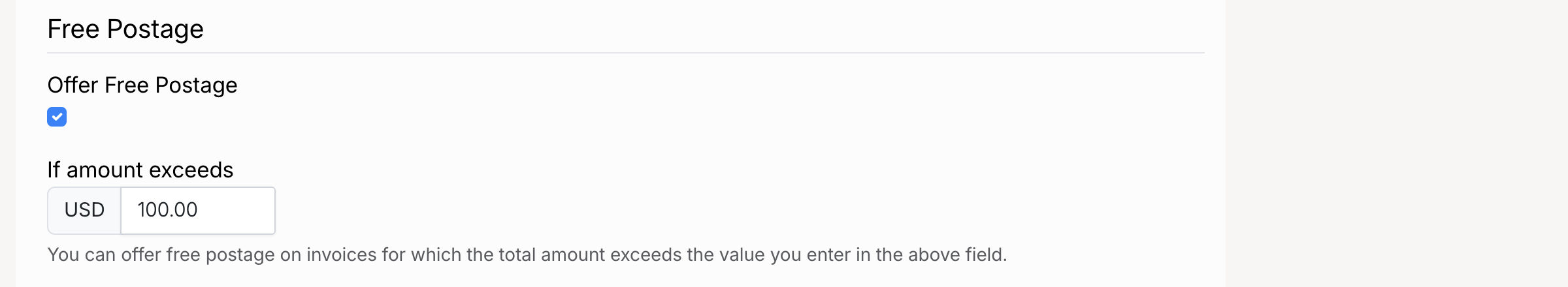 PHP Pro Bid — Free Postage section with Offer Free Postage checkbox and If amount exceeds field