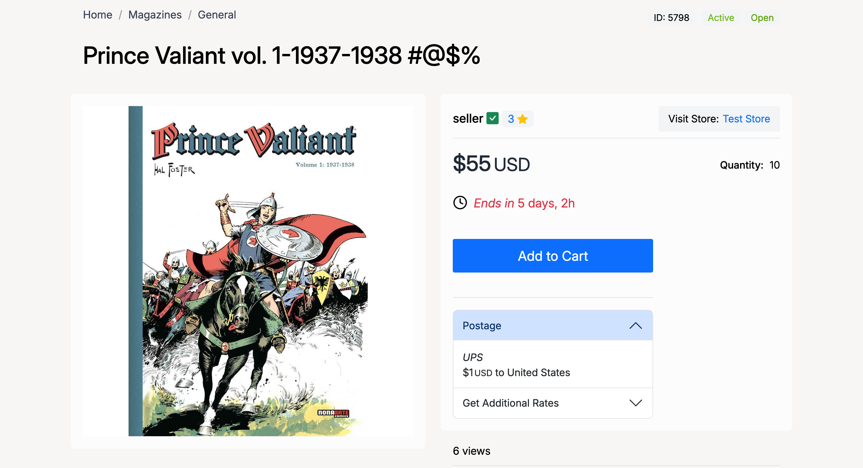 Front-end listing page showing a title with filtered characters #@$%