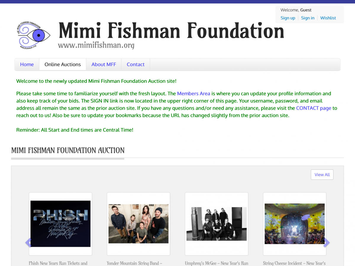 Mimi Fishman Foundation screenshot