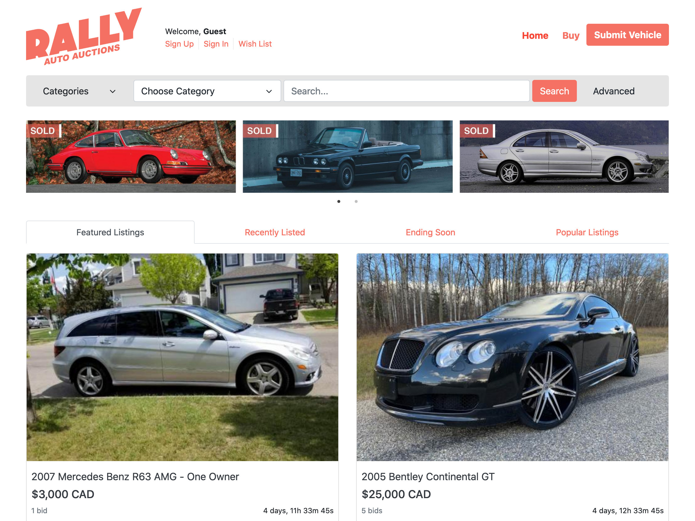 Rally Auto Auctions screenshot